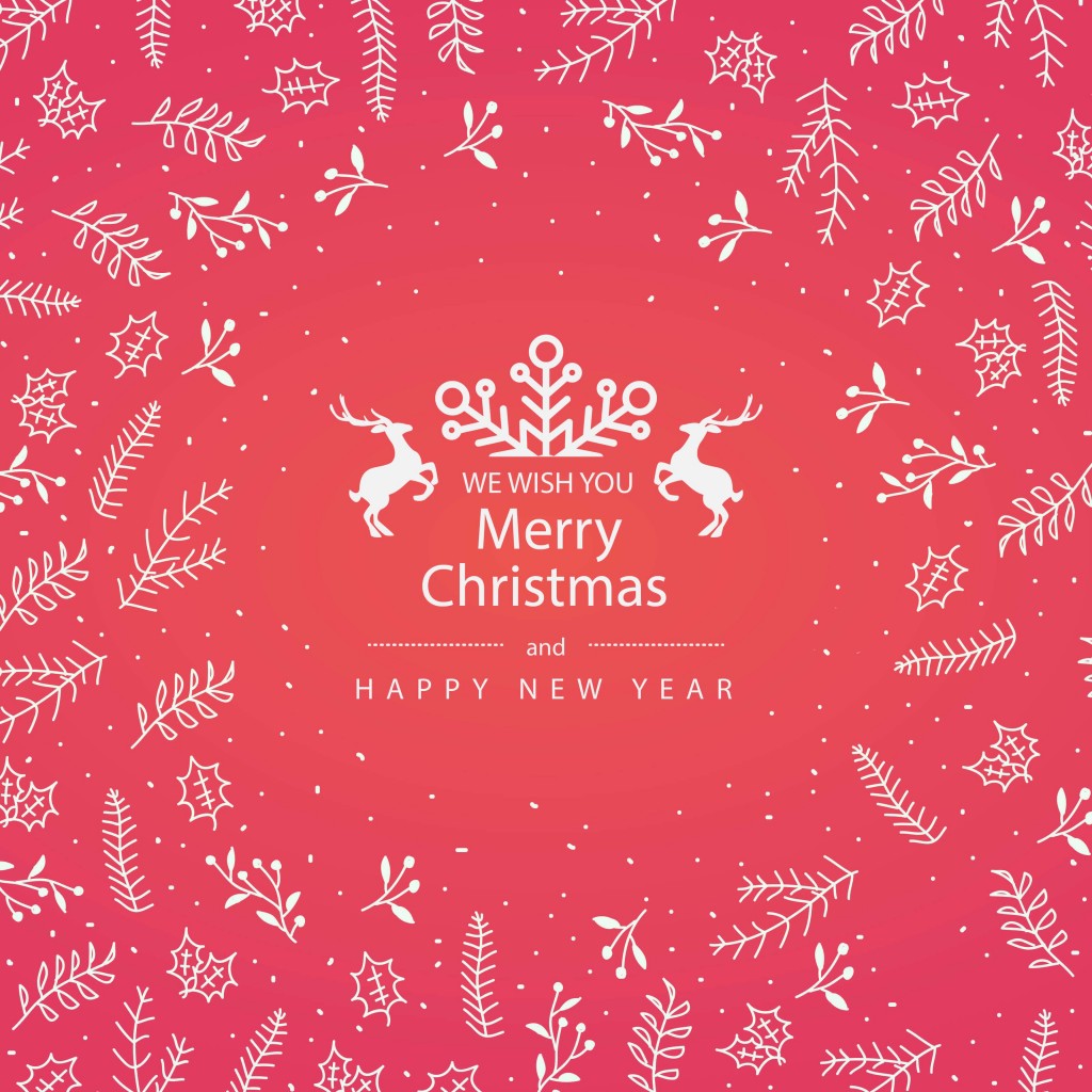 Merry Christmas Floral Wallpaper for Apple iPad