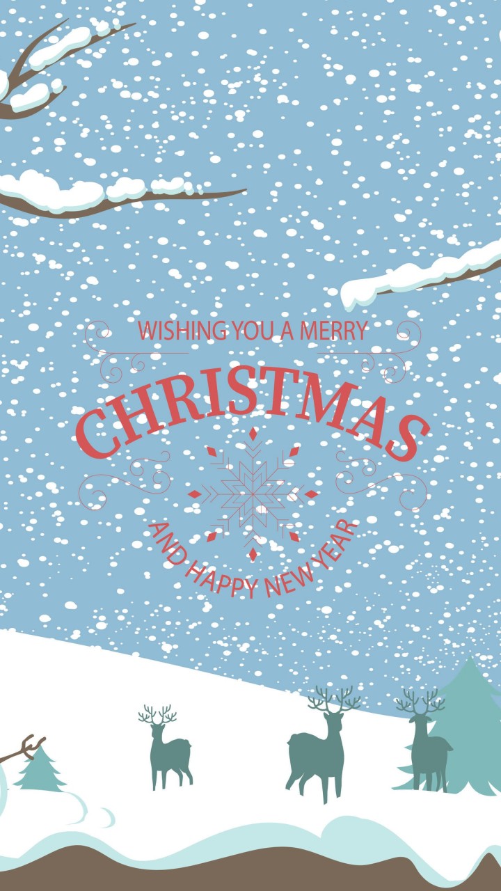 Merry Christmas Illustration Wallpaper for Motorola Droid Razr HD