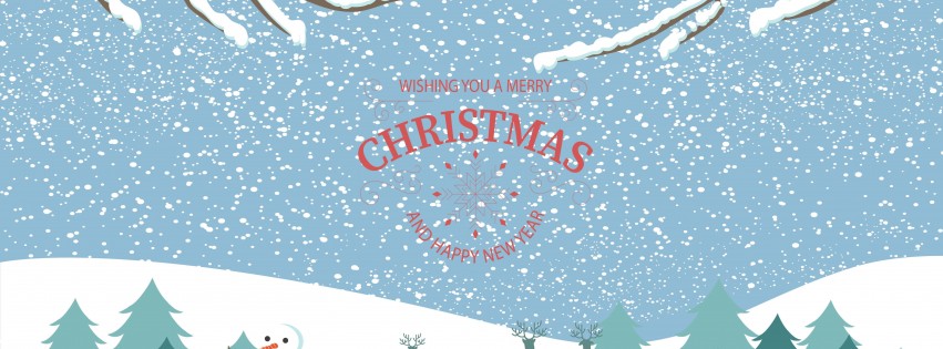 Merry Christmas Illustration Wallpaper for Social Media Facebook Cover