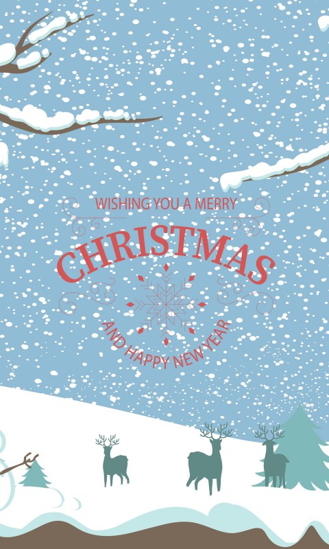 Merry Christmas Illustration Wallpaper for SAMSUNG Galaxy S3 Mini