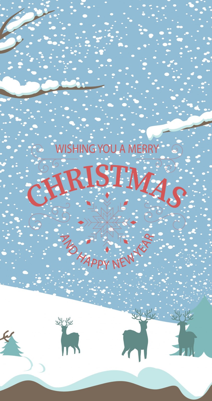 Merry Christmas Illustration Wallpaper for Apple iPhone 6 / 6s