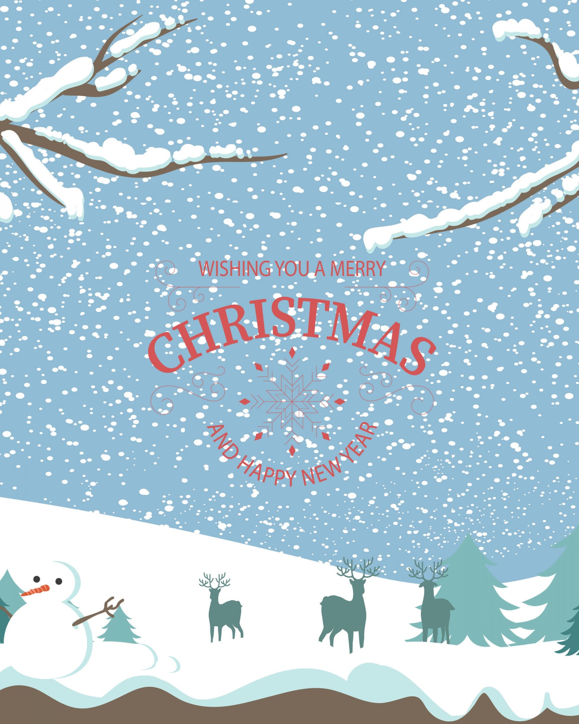 Merry Christmas Illustration Wallpaper for Google Nexus 7