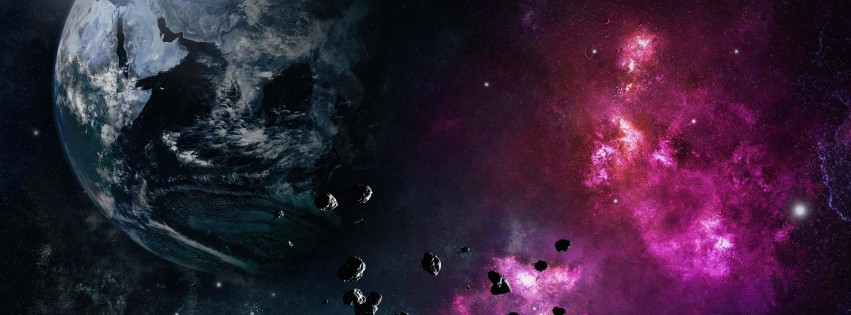 Meteors Moving in The Direction of Earth Wallpaper for Social Media Facebook Cover