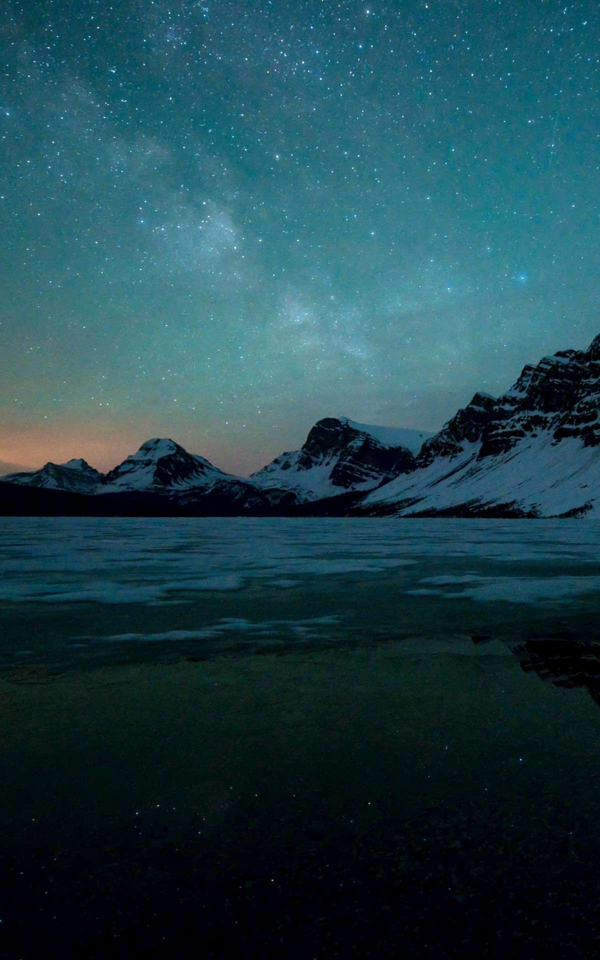 Milky Way over Bow Lake, Alberta, Canada Wallpaper for Amazon Kindle Fire HDX