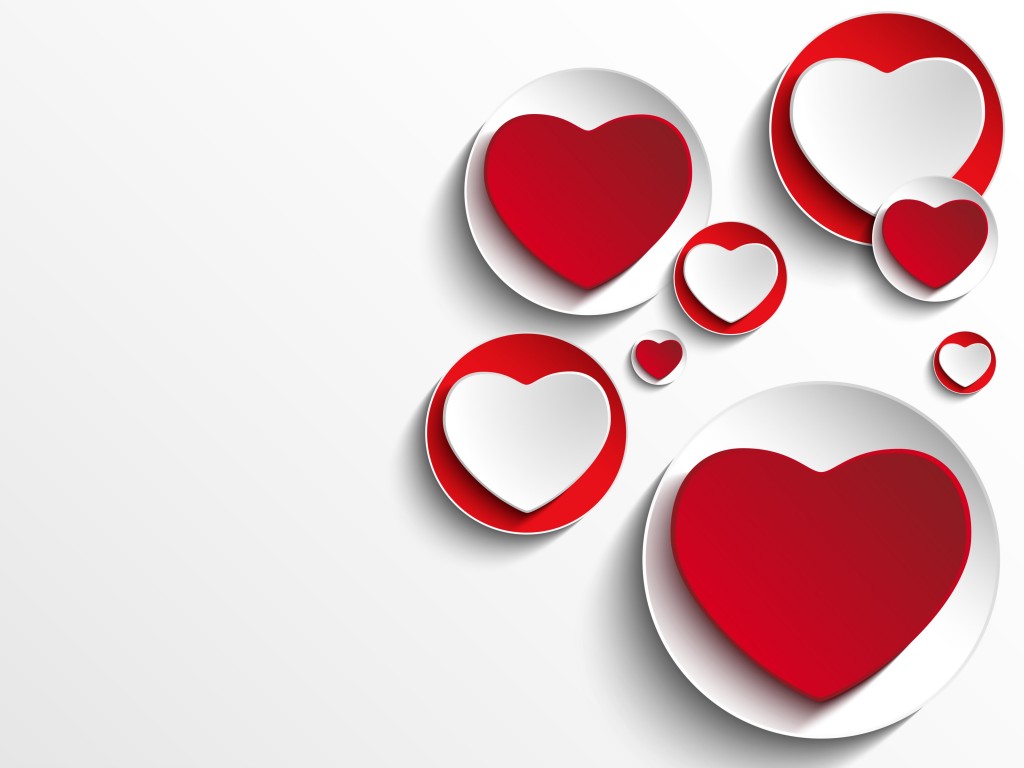 Minimalistic Hearts Shapes Wallpaper for Desktop 1024x768
