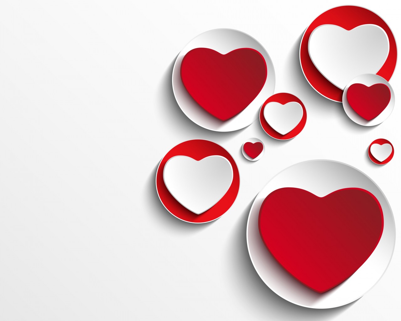 Minimalistic Hearts Shapes Wallpaper for Desktop 1280x1024