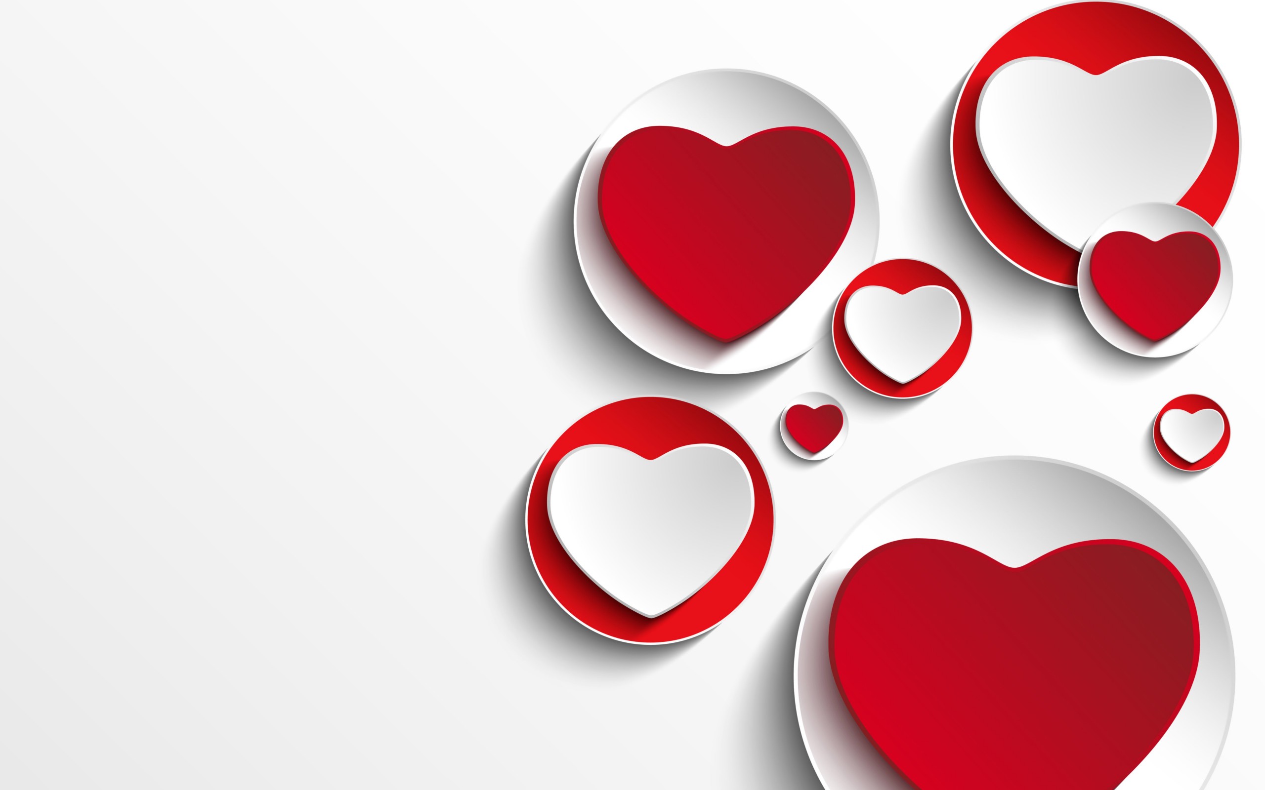 Minimalistic Hearts Shapes Wallpaper for Desktop 2560x1600