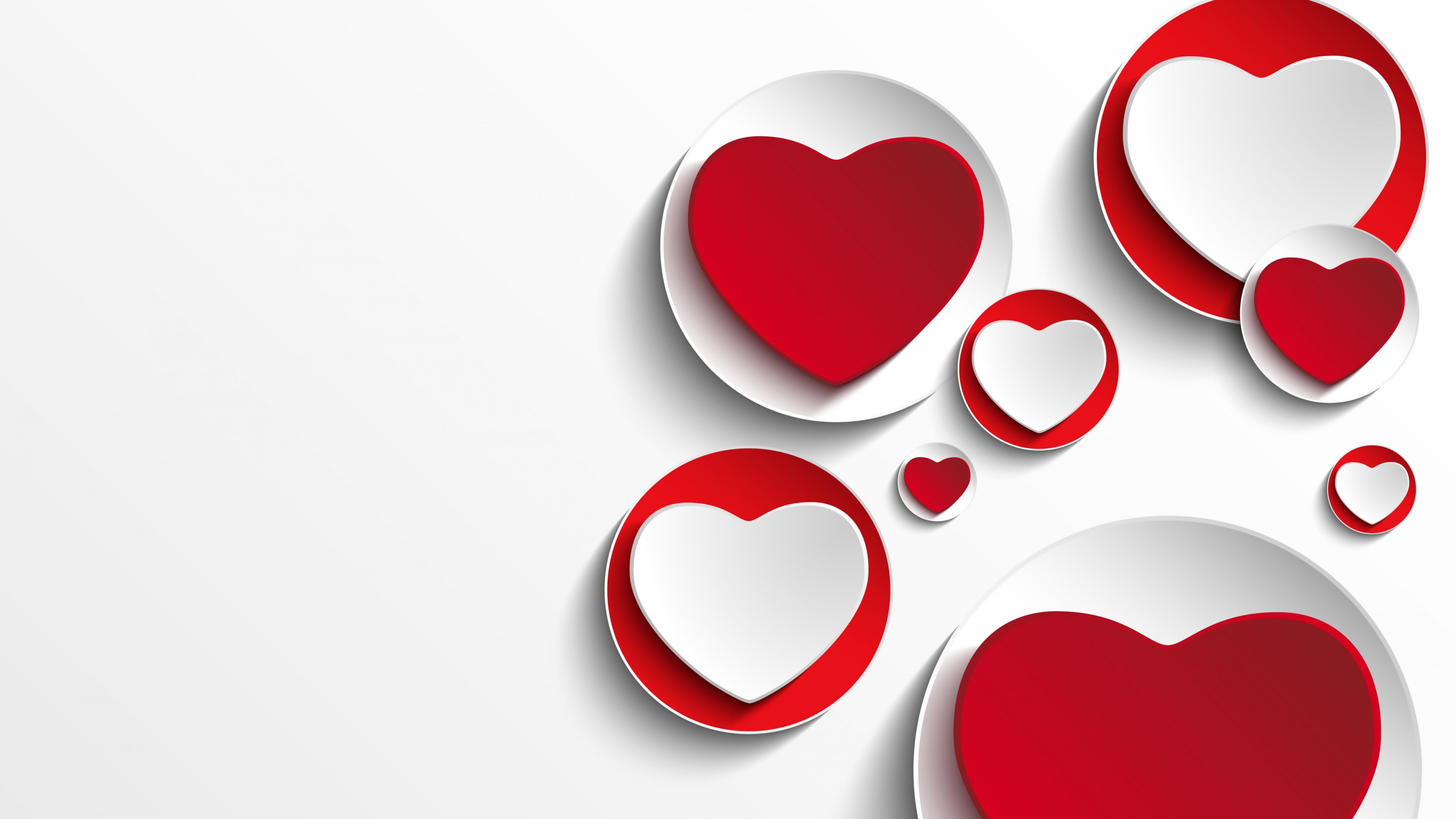 Minimalistic Hearts Shapes Wallpaper for Desktop 4K 3840x2160