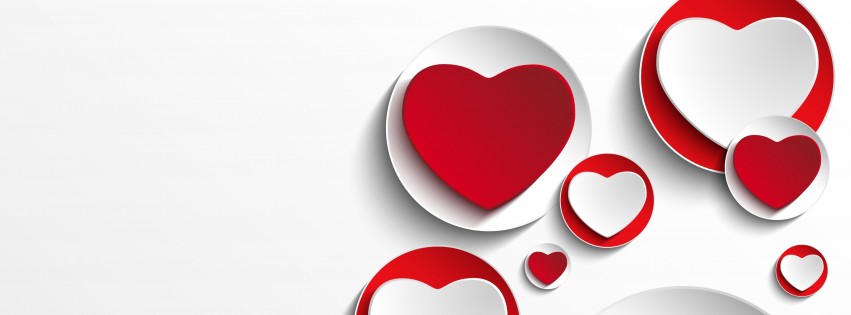 Minimalistic Hearts Shapes Wallpaper for Social Media Facebook Cover