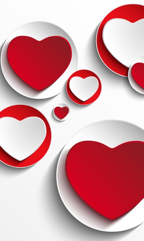Minimalistic Hearts Shapes Wallpaper for HTC Desire HD