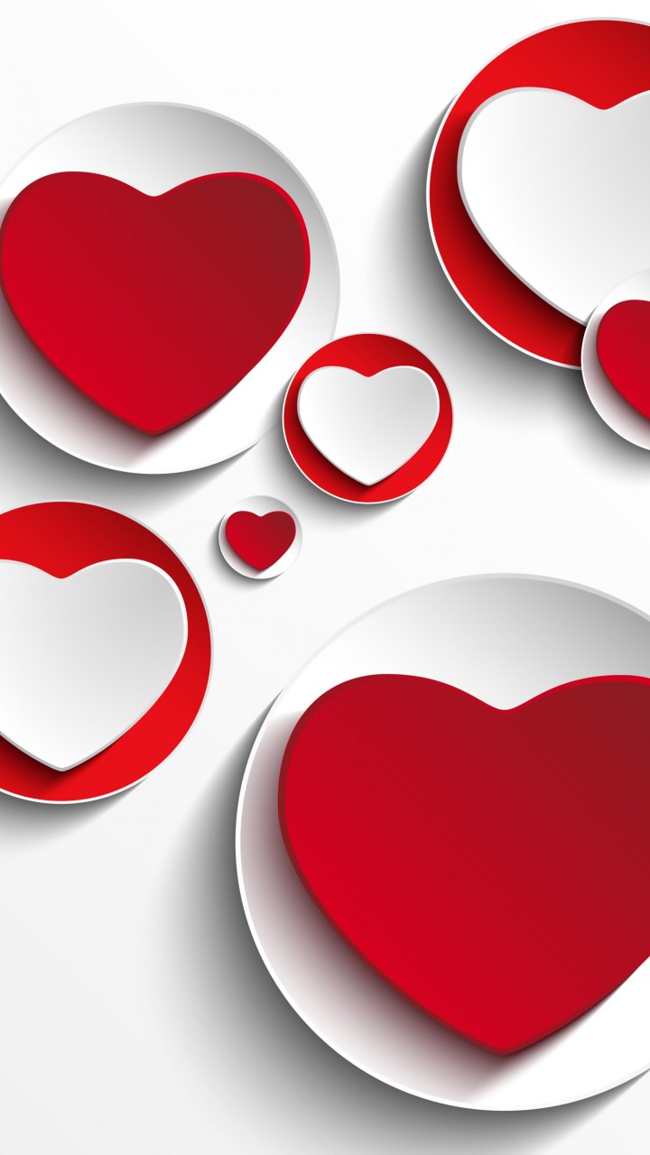 Minimalistic Hearts Shapes Wallpaper for HTC One mini