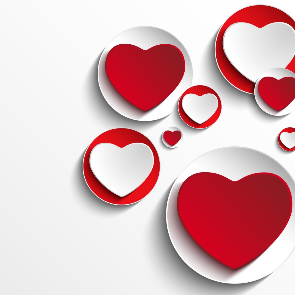 Minimalistic Hearts Shapes Wallpaper for Apple iPad 2