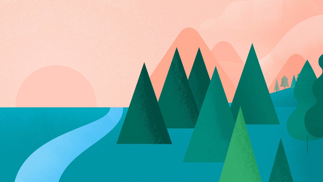 Modern Flat Landscape Wallpaper for Social Media Google Plus Cover