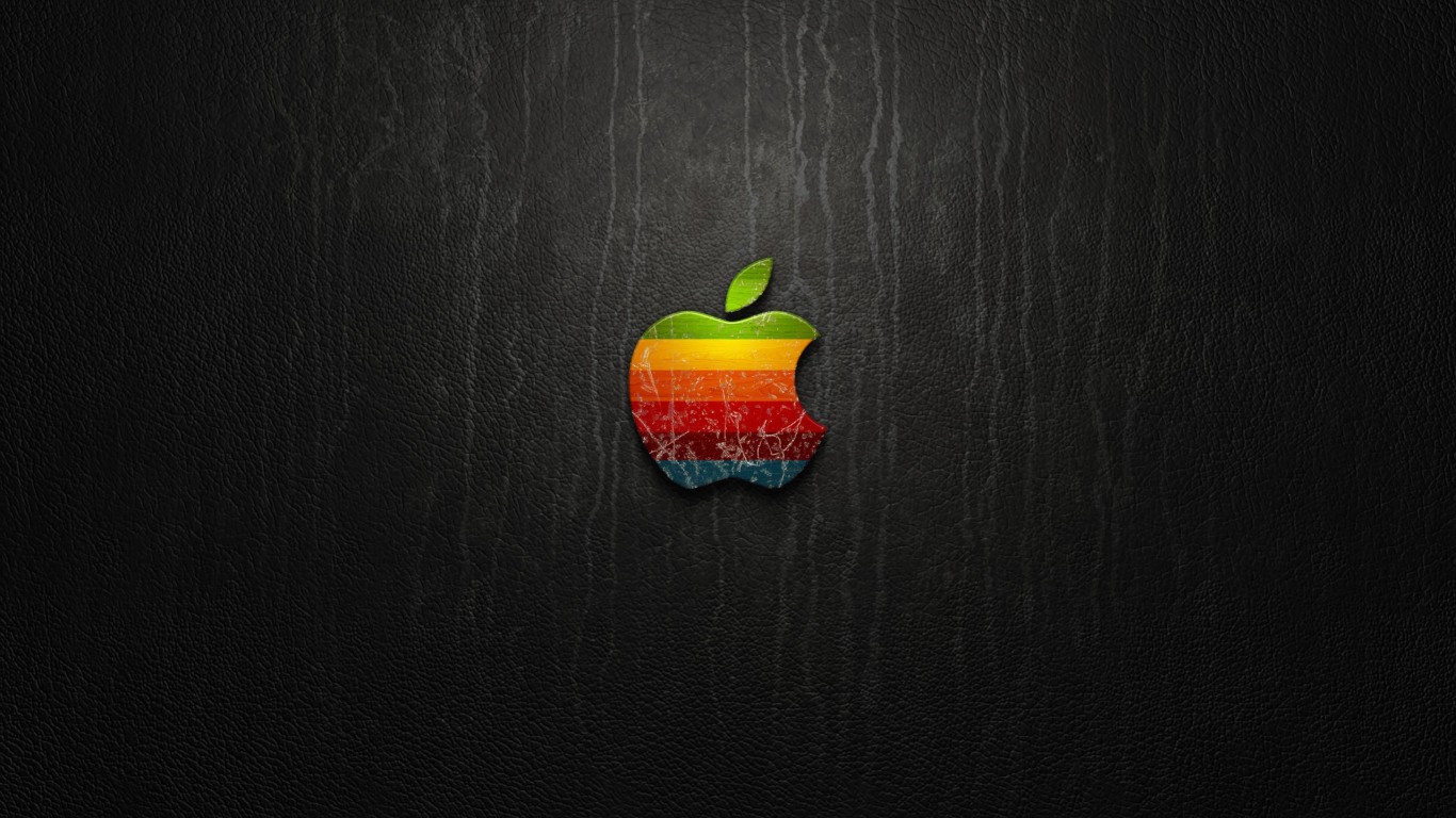 Multicolored Apple Logo Wallpaper for Desktop 1366x768