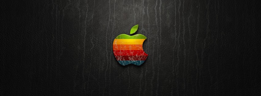 Multicolored Apple Logo Wallpaper for Social Media Facebook Cover