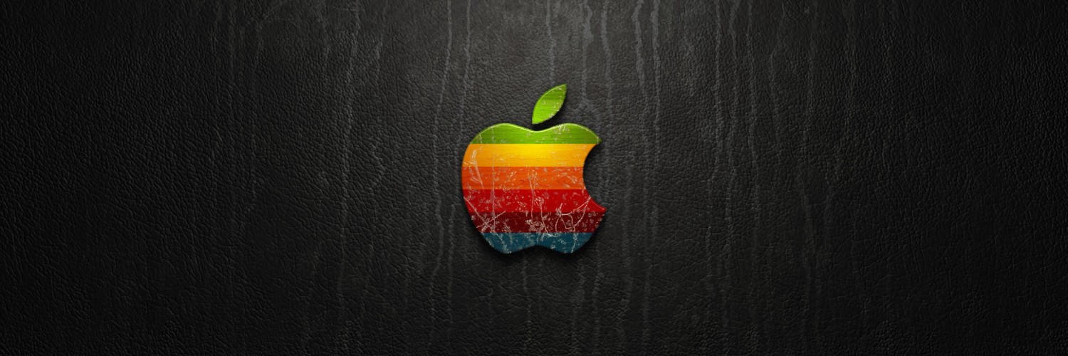 Multicolored Apple Logo Wallpaper for Social Media Twitter Header