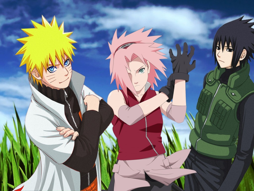 Naruto, Sakura and Sasuke Wallpaper for Desktop 1024x768