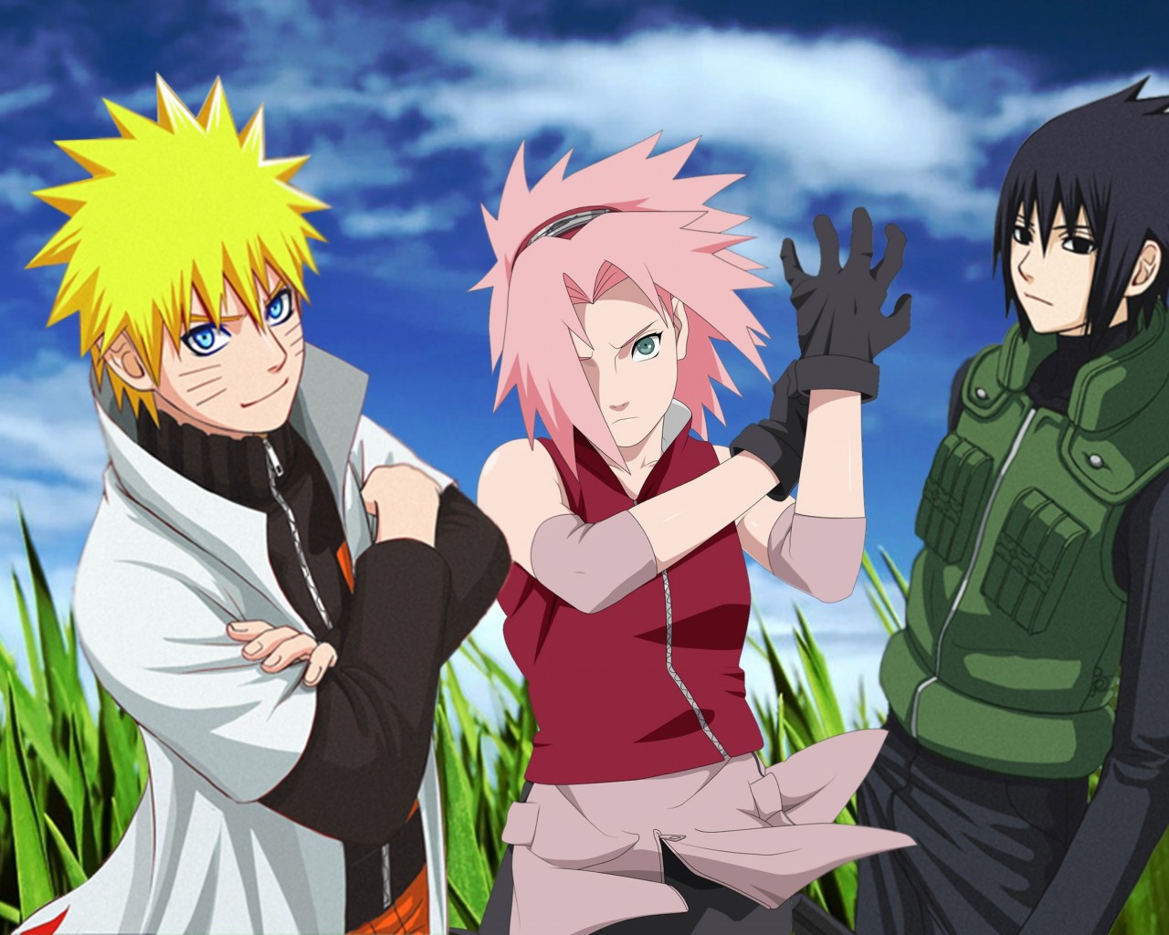 Naruto, Sakura and Sasuke Wallpaper for Desktop 1280x1024