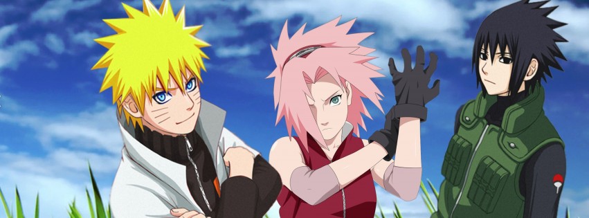 Naruto, Sakura and Sasuke Wallpaper for Social Media Facebook Cover