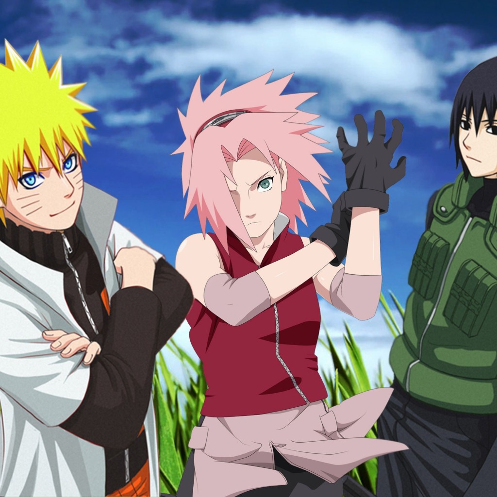 Naruto, Sakura and Sasuke Wallpaper for Apple iPad