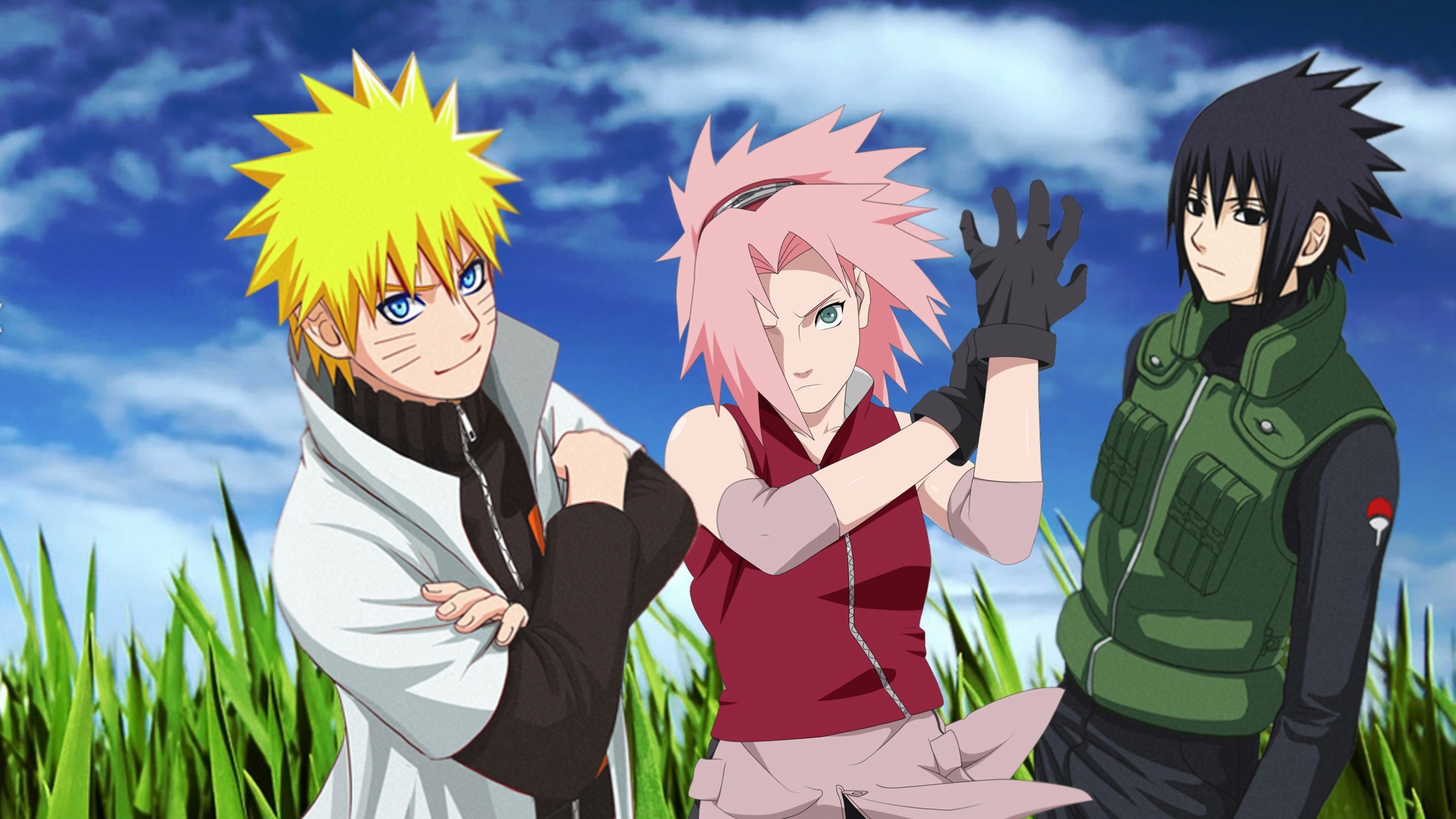 Naruto, Sakura and Sasuke Wallpaper for Social Media YouTube Channel Art