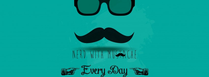 Nerd Width Mustach Wallpaper for Social Media Facebook Cover