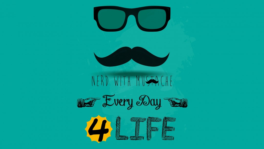Nerd Width Mustach Wallpaper for Social Media Google Plus Cover