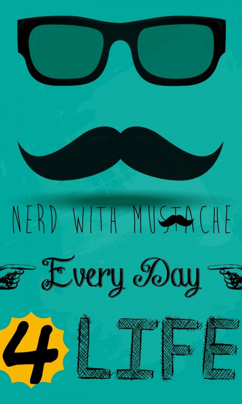 Nerd Width Mustach Wallpaper for HTC Desire HD