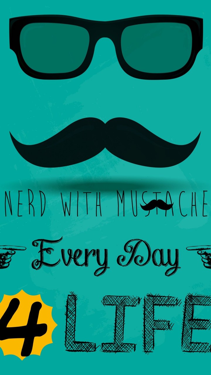 Nerd Width Mustach Wallpaper for HTC One mini