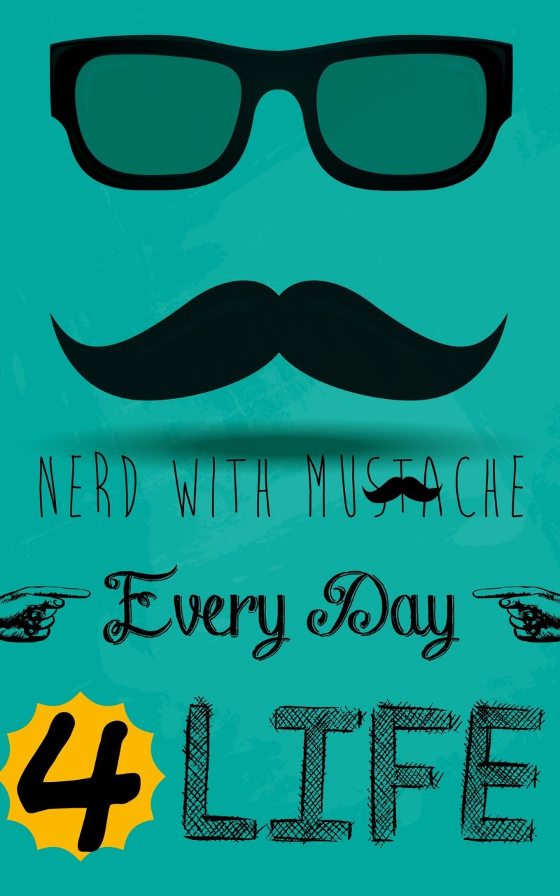 Nerd Width Mustach Wallpaper for Amazon Kindle Fire HD