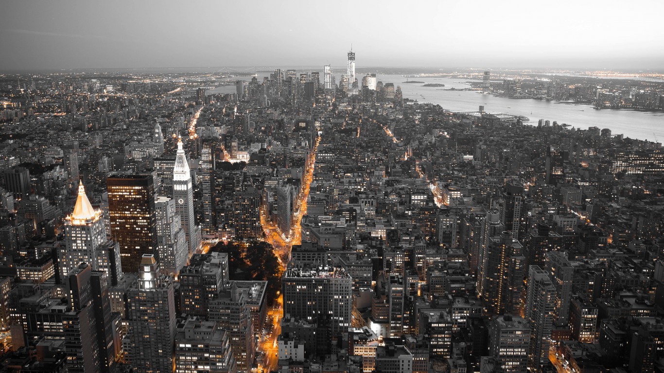 New York City by Night Wallpaper for Desktop 1366x768