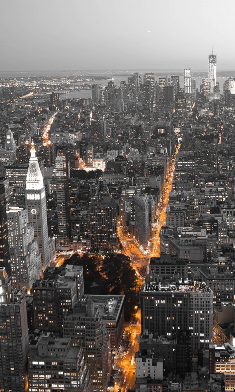 New York City by Night Wallpaper for HTC Desire HD