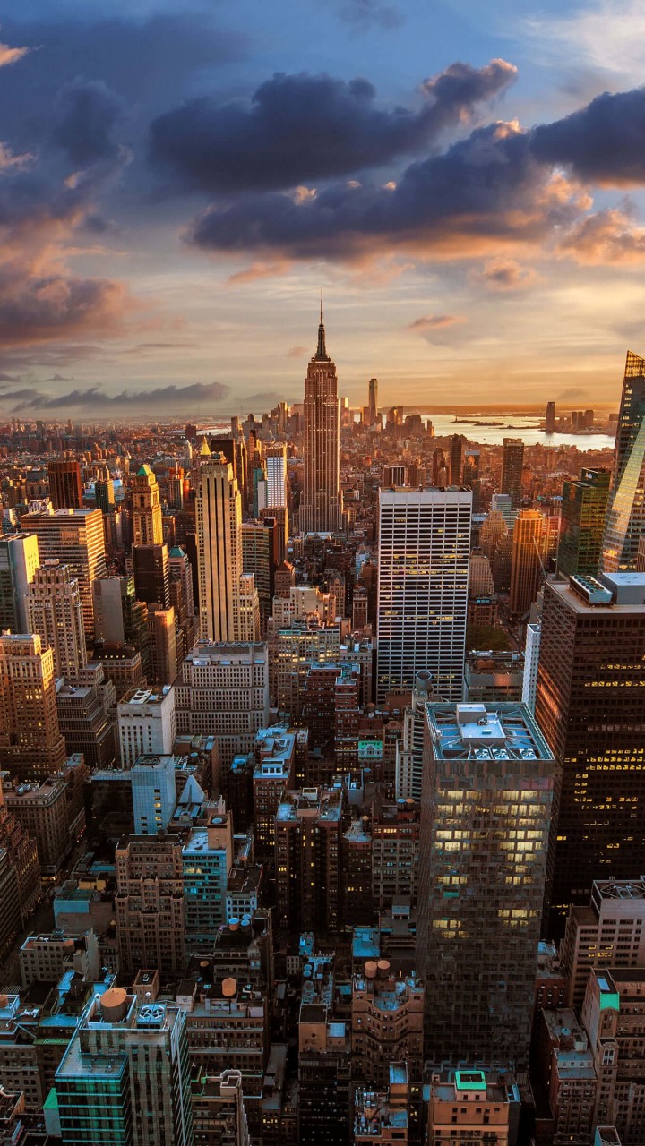New York City Skyline At Sunset Wallpaper for Motorola Droid Razr HD