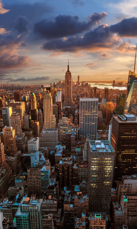 New York City Skyline At Sunset Wallpaper for SAMSUNG Galaxy S3 Mini
