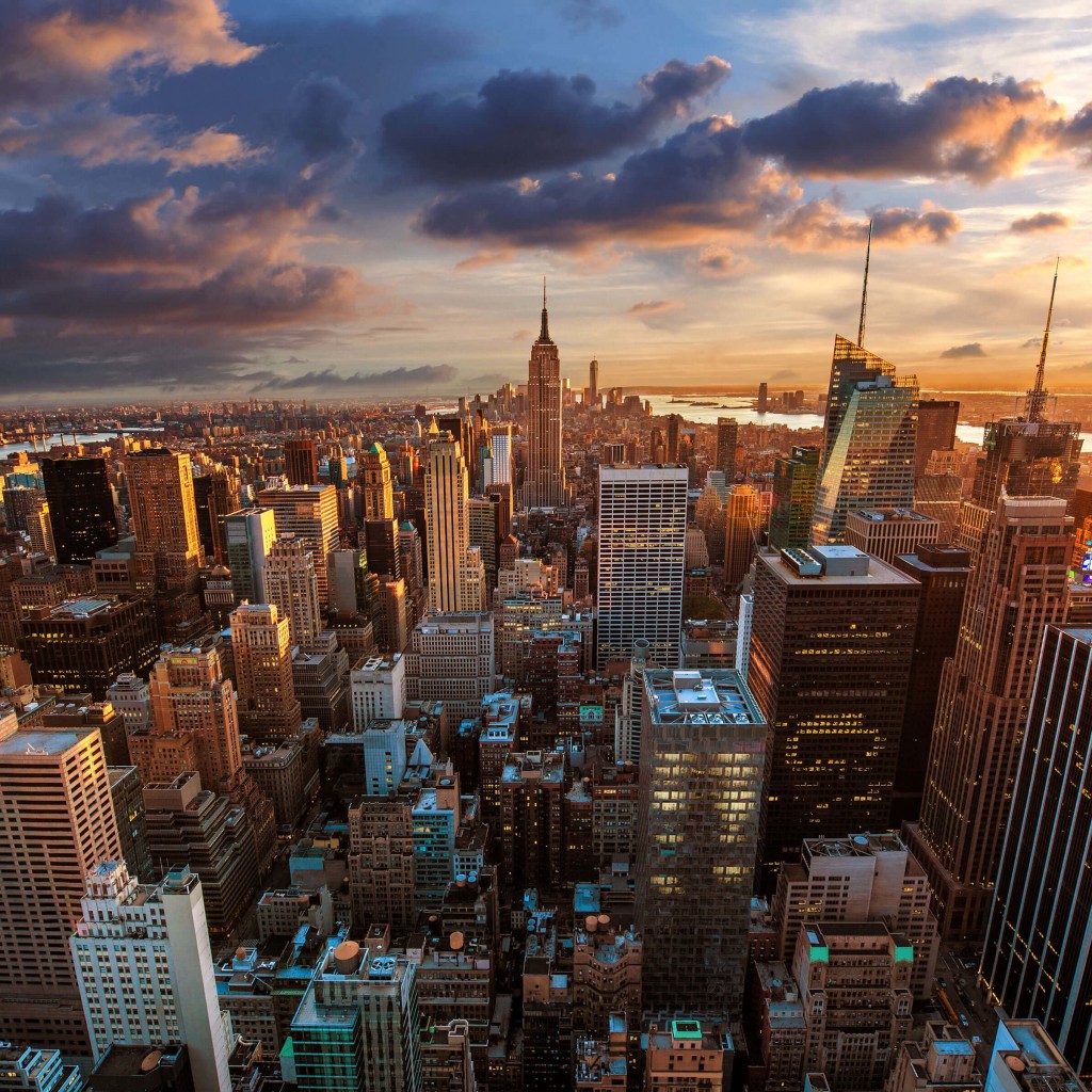 New York City Skyline At Sunset Wallpaper for Apple iPad 2