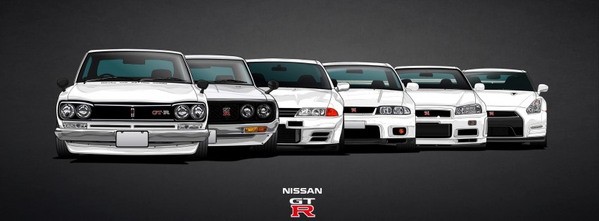 Nissan Skyline GT-R Evolution Wallpaper for Social Media Facebook Cover