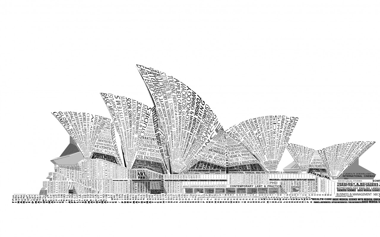 Opera House Sydney Typography Wallpaper for Desktop 1280x800