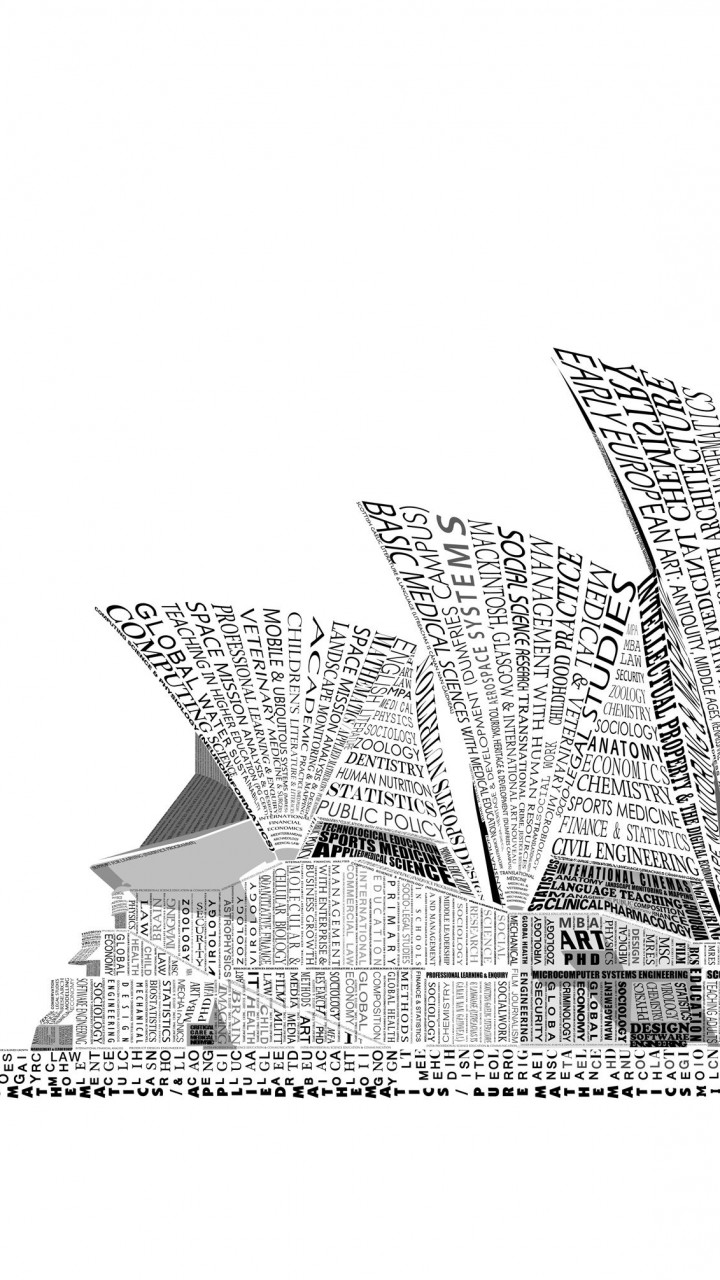 Opera House Sydney Typography Wallpaper for Motorola Droid Razr HD