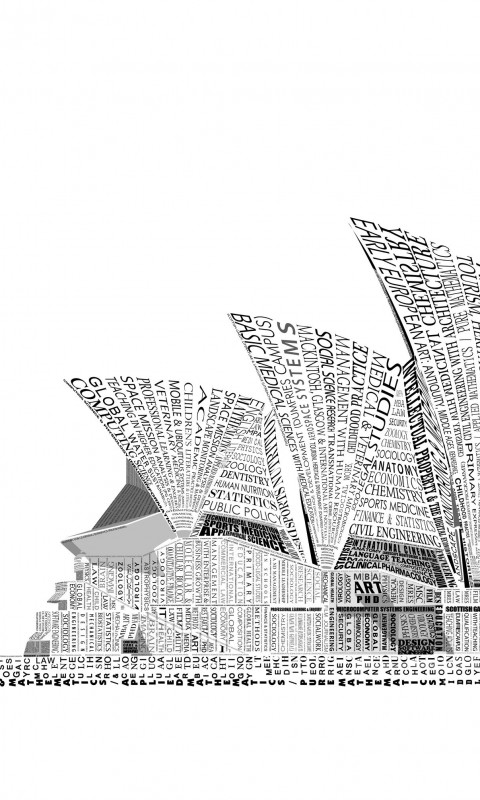 Opera House Sydney Typography Wallpaper for HTC Desire HD