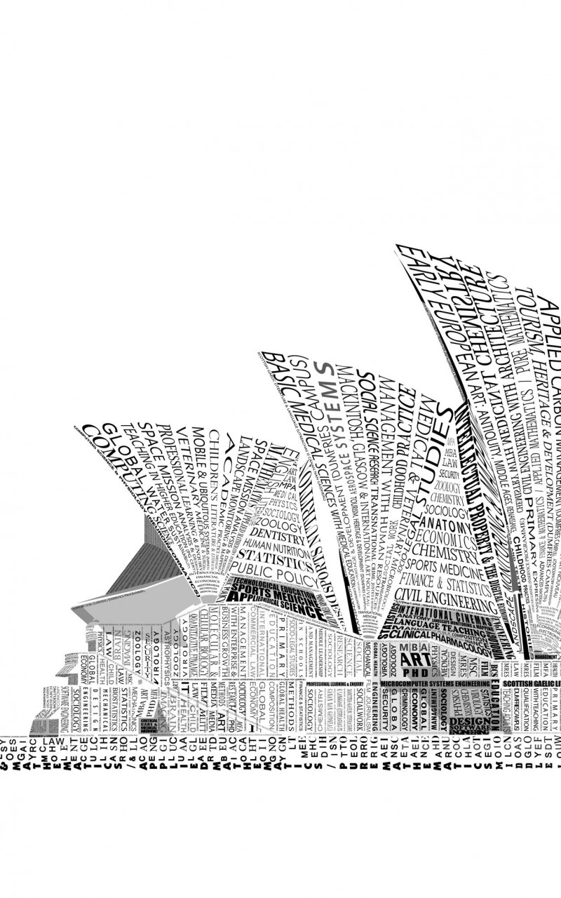 Opera House Sydney Typography Wallpaper for Amazon Kindle Fire HD