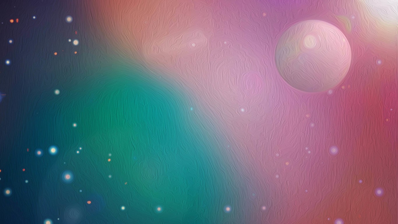 Outer Space Oil Painting Wallpaper for Desktop 1366x768