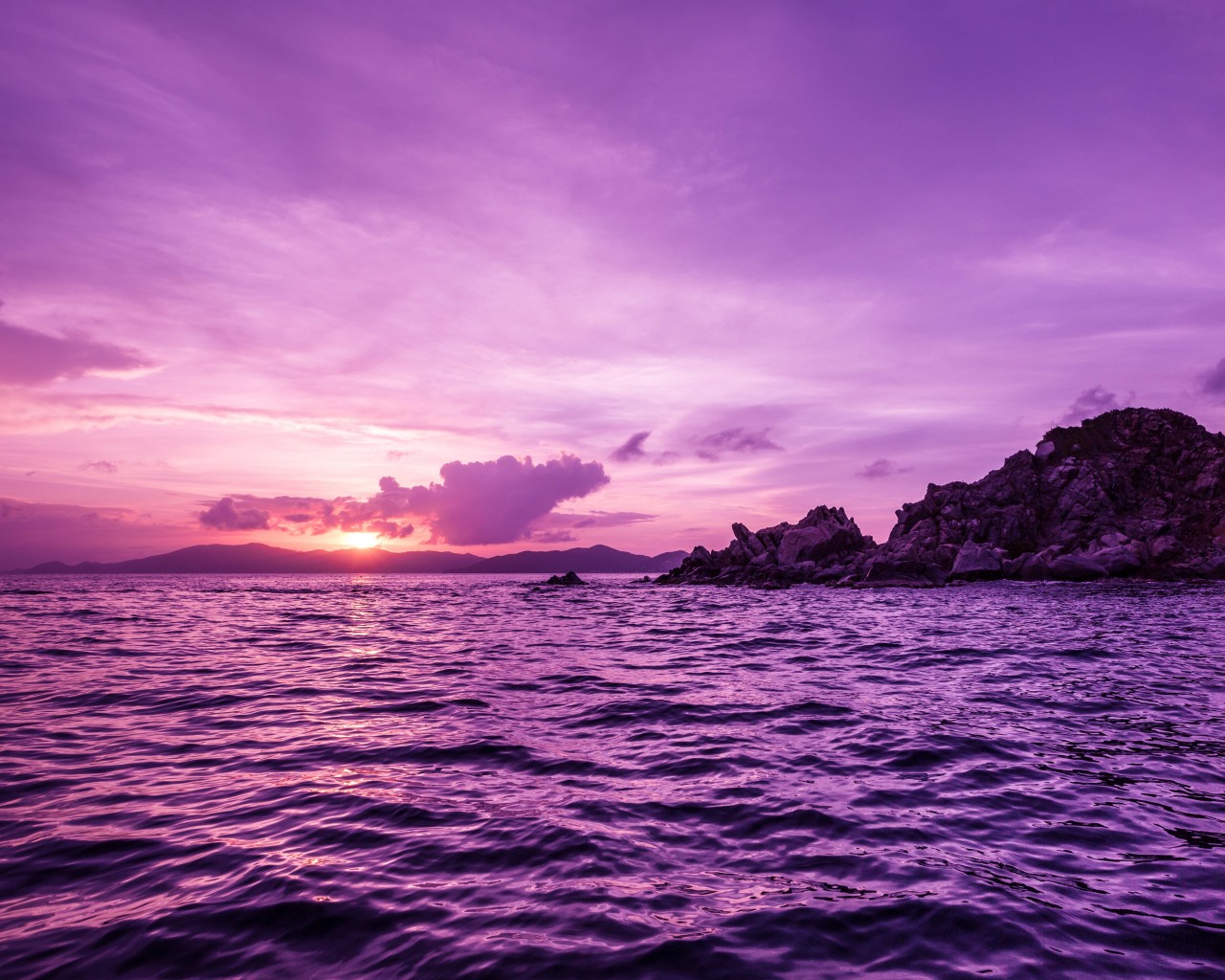 Pelican Island Sunset, British Virgin Islands Wallpaper for Desktop 1280x1024