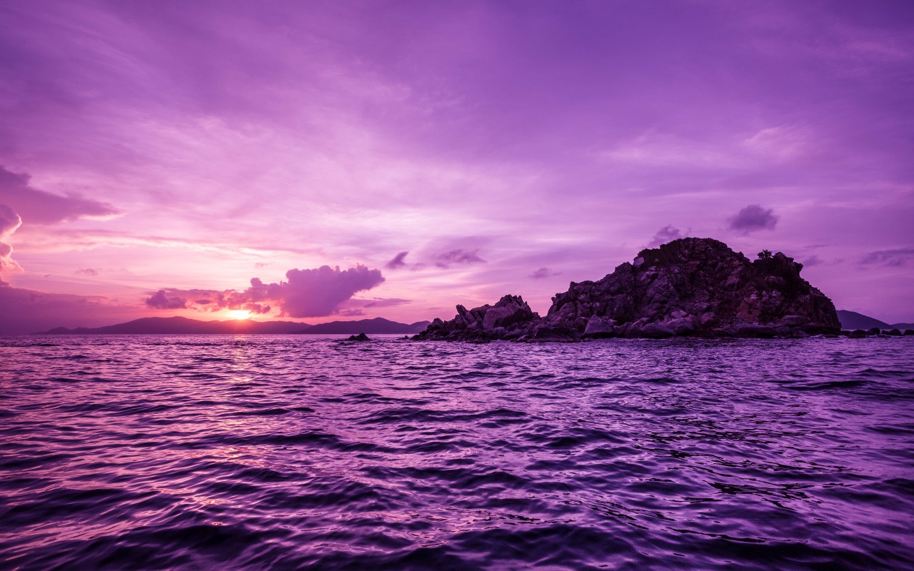 Pelican Island Sunset, British Virgin Islands Wallpaper for Desktop 1280x800