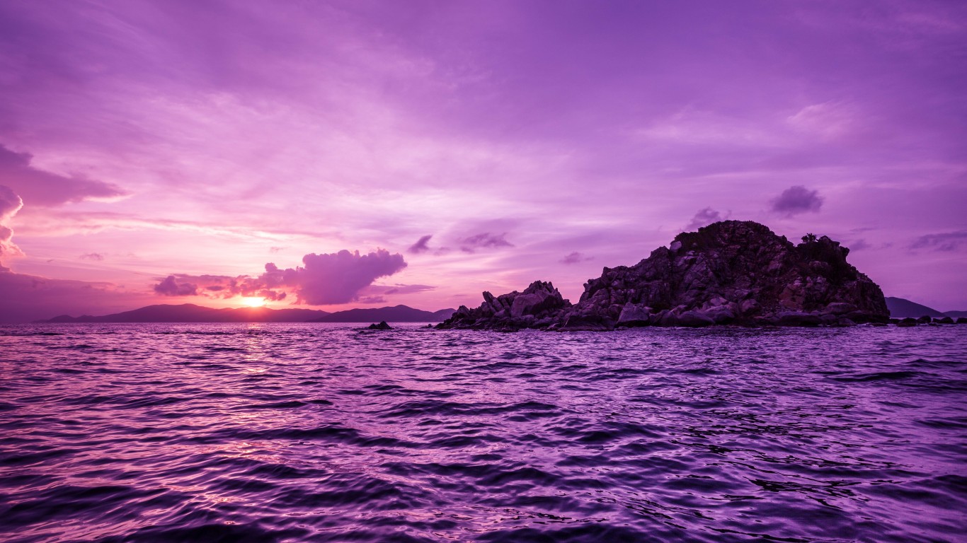 Pelican Island Sunset, British Virgin Islands Wallpaper for Desktop 1366x768