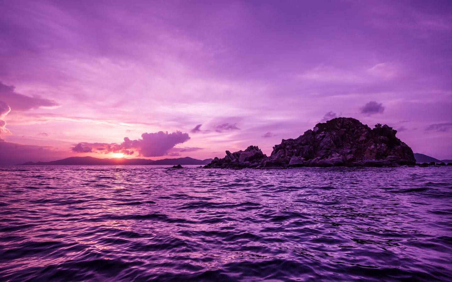 Pelican Island Sunset, British Virgin Islands Wallpaper for Desktop 1440x900