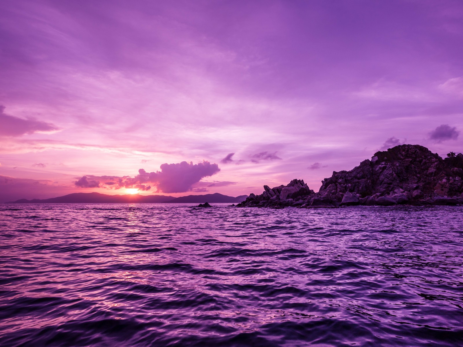 Pelican Island Sunset, British Virgin Islands Wallpaper for Desktop 1600x1200