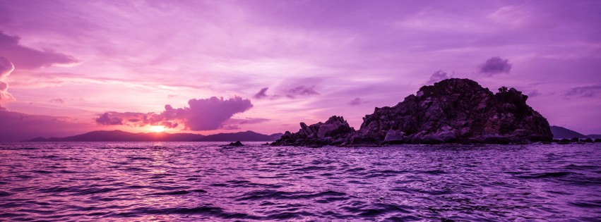 Pelican Island Sunset, British Virgin Islands Wallpaper for Social Media Facebook Cover