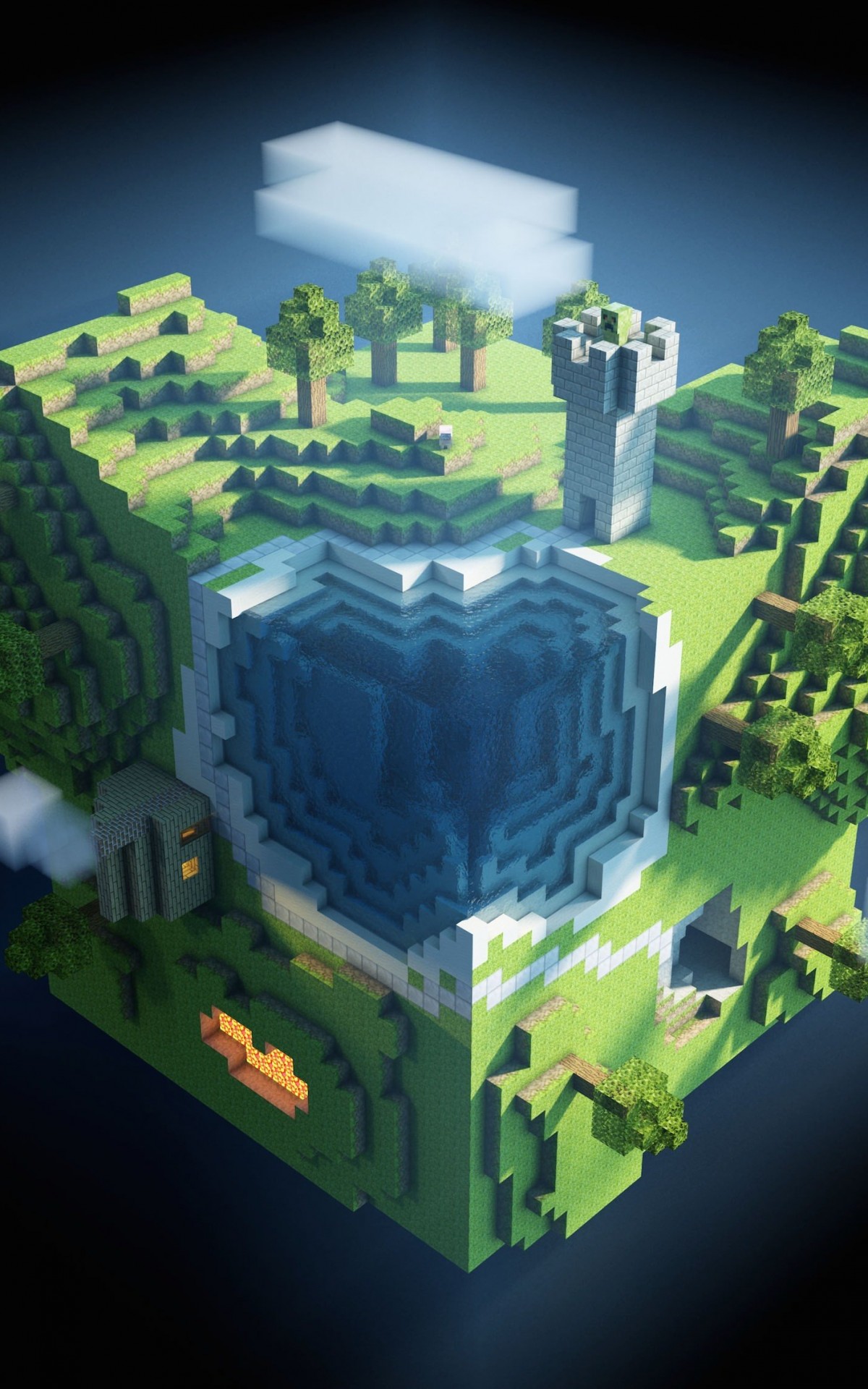 Planet Minecraft Wallpaper for Amazon Kindle Fire HDX