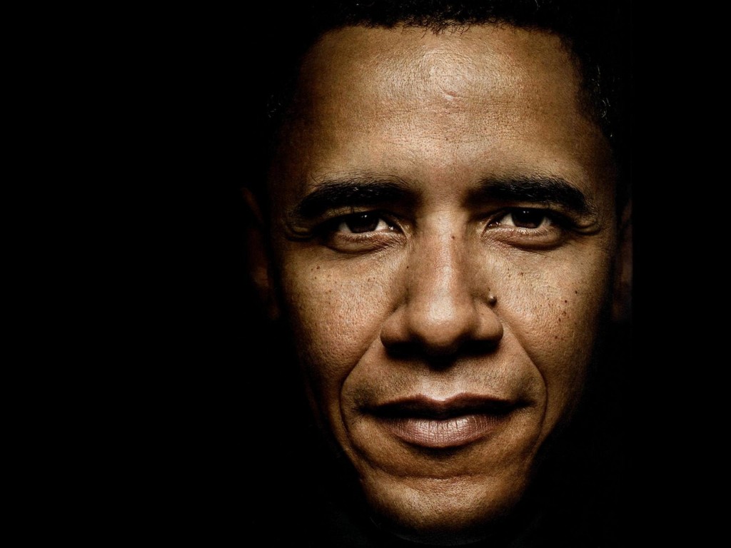 President Barack Obama Portrait Wallpaper for Desktop 1024x768