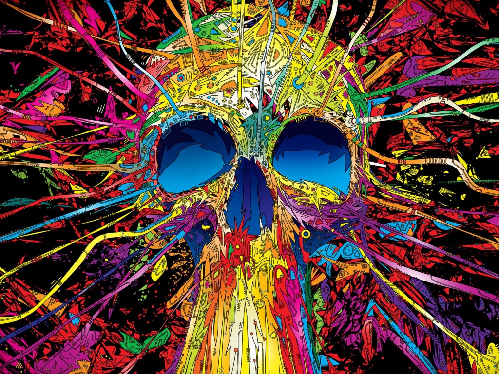 Psychedelic Skull Wallpaper for Desktop 1024x768